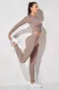 2/3 Parça Set Kadınlar Nervürlü Dikişsiz Yoga Setleri Egzersiz Giysileri Yüksek Bel Sporları Legging Uzun Kollu Üst ve Kırpma Sutyen 210802