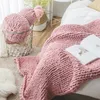 Chunky Knit Blanket Bedroom Decoration Thick Floor Carpet Hand Crochet Cozy Weighted Bed Sofa Photo Throw