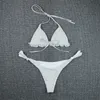 Dreipunkt-Bikini-Neckholder-Tether-Bademode, Zebrastreifen-Push-up-BH, passt zum Strandbekleidungs-Bikini-Set