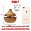 300ml Air Humidifier Aroma Essential Oil Diffuser Ultrasonic Wood Grain Humidificador USB Mini Mist Maker 7 LED Light Car Home 210724