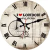 Wall Clocks Vintage Artistic Large Silent Watch Clock Crown Retro Flowerflora Round Wooden For Kitchen Home Office