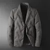 M-4XL Vinter 90% Vit Duck Down Blazers Jacka Svart Grå Klassisk Business Casual Male Suit Coat Tinken Håll Varma 211206