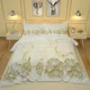 Ensemble de literie en pelage blanc personnalisé ensemble de housse de couette simple Double reine roi linge de lit avec taie d'oreiller housses de couette