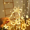 Christmas Decoration Home Holiday Lighting Casamento Ano Festa Fada Curtain Battery Lights 211012