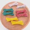 2.4 "Baby Girl Dot Ribbon Bow Fiocco per capelli con lacci per capelli Fermagli per capelli avvolti Clip a coccodrillo di sicurezza Supporto per coda di cavallo per bambini