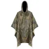 Poncho antipioggia Impermeabile mimetico impermeabile con cappuccio per attività all'aperto Camo Shelter Ground Sheet Uomo Donna Taglia grande