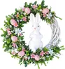 2022 Happy Easter Bunny Decor Spring Artificial Garland Home Gardern Wedding Layout Props Party Decor Pierścień wiszący Orname