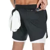 Gym kleding running shorts mannen 2 in 1 dubbeldeks Snel droge sport fitness jogging homme training heren sport korte broek