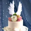 Angel Wings Flag String Light Angel Bougie de mariage Cupcake Cake Topper Set pour la décoration de fête Drapeaux de gâteau d'anniversaire Décor de cuisson Y200618