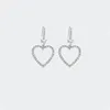 Hoop Huggie Whole Jewelry Catalogue Both Two Heart Zircon Gold Tone Pave Earring For Lady 4cm4809656