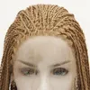 HD Box Braided Synthetic Lace Front Wig Mix Color Simulation Human Hair Lace-Frontal Braid Hairstyle Wigs 1994-26