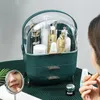 Caixa de armazenamento cosmético Desktop à prova de poeira Tipo de jóias de plástico maquiagem banheiro à prova d'água Organizador de beleza para mulheres 210309