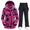 Skikak Dames Winter ING Snowboarding Kleding Dikke Warm Waterdichte Jassen Outdoor Sneeuwjas + Broek voor Merk 220106