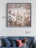 Myt kostenloser Versand Hot Sale Home Decor Wandkunst Bilder 1 Stücke weiße Blumen Wandkunst Ölgemälde unvorbereitet 210310