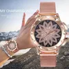 Horloges 2021 Mode Dames Horloge Vrouwen Lederen Band Rhinestone Quartz Dames Gift Rose Gold Clock Reloje Mujer Montre Femme