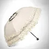 Lace Women Rain Umbrella Sun Paraguas mujer Black Parasol Folding Princess guarda chuva invertido UV Protection Decoration 210626