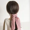 Girls Hair Scarf Striped Long Streamers Hairbands Scrunchies Bow Hair Bands Ponytail Holder Hair Accessories 5 Colors4029581