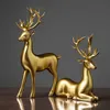 NorthEUins hars 1 pc's gouden herten beeldjes voor interieur Noordse dierenbeelden TRINKETS SCOUTHITURE HOME Decoratie Accessoires 210811