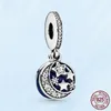 925 Poisson en argent Sterling Fish Tortue de mer et des yeux bleus Blue Series Blue Charm Fit Pandora Bracelet ou collier Pendentifs Dame cadeau avec sac d'origine