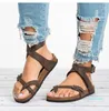 Sandálias Mulheres sapatos de verão sandálias planas para a praia Chaussures femme entupimento mais tamanho 43 flip flop casual a001941