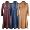 Roupas étnicas Dia das Halloween Party Homens Thobes Muçulmanos Thobes Árabe Islâmico Bordado Arábia Arábia Saudita Dubai Vestido Longo Vestes