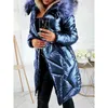 Kış kadın uzun pamuk aşağı ceket artı boyutu düz renk giysi kadınlar 210923