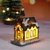 Christmas Decorations 1pcs Resin House Ornament Micro Landscape LED Light Xmas Village Decorative Party Home Decoration Gift208y