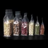 100pcs Matte Clear Resealable Zipper Bag Stand Up Portable Pouches Thickened Snack Packing Carry Pack Bags Plastic Food Saver Sealable Storage