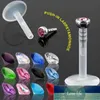 14PCS / Lot Bioplast Flexibel Labret Lip Ring Ear Helix Tragus Cropling Studs Piercing Mixed Color Body Piercing Smycken 16g Fabrikspris Expert Design Kvalitet