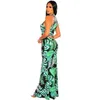 Frauen Kleid Ärmelloses Blumen Chiffon Böhmen es Sexy Lange Print Maxi Große Größe Böhmischen es 210524