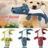 Snabb leverans 2020 Ny Pet Dog Toy Linne Plush Animal Toy Dog Chew Squeaky Buller Rengöring Tänder Toy Chew Training Supplies