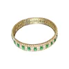 Fashion Geometric Round Zircon Bracelet & Bangles For Women Pink Green Crystal Cuff Bracelets Weddings Party Jewelry