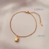 Luxury Brand Lock Charm Anklets For Women Accessories Simple Gold Color Stainless Steel Ankle Bracelet on Leg Beach Foot Jewelry