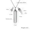 Pendant Necklaces High Polishing Tube Cremation Coming With Birthstone And Fashion Wing Charm Pet/ Human Necklace Set
