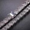 Uwin Square CZ Tennis Chain 10mm Luxury Bling Full Iced Out Necklace Men HipHop Jewelry For Gift X0509