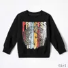 Spring and Autumn Queen Princess Letter Print Black Cotton Sweatshirts for Mom Me 210528
