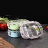 ONEUP Portable Japanese 304 Stainless Steel Lunch Box With Compartments Tableware Bento For Kids Microwavable Y200429