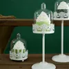 Organizzazione per la conservazione della cucina Nordic Cupcake Vassoio in metallo Mini espositore per torta con copertura per PC Semplice bianco nero Decorazioni per la tavola Matrimonio Desser