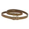 Belts Belt Dress Simple Leather Versatile Fashion Women Thin Skinny Metal Gold Buckle Waistband Accessories 001517374778