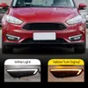 1Set LED DRL Yellow Turn signal daytime running lights fog lamps cover For Ford Focus 2015 2016 2017 2018