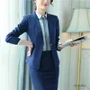 New Spring Summer Formal Elegant Women's Pants Suit Set Business Blazers Trouser Suits 2 Piece Work Wear Sets Office Ladies T200818