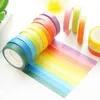 Kleur Rolls Papier Maskering Tapes Regenboog Kleuren Kleverig Lijm DIY Craft Decor Washi Tape Stickers Scrapbooking 2016