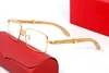 Klassieke herenzonnebril houten frame mode vierkant randloze vrouwen rechthoek buffelhoornlens man mannelijke rij zonnebril UV400252B