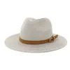 Summer Sea Beach Cap Sun Hat Femmes Hommes Herbe Chapeaux De Paille Filles Jazz Large Bord Chapeau Hommes Mode Panama Caps Dames Couple Voyage Sunhat NOUVEAU