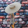 Gemvie 4 Color Wide Brim Flat Top Straw Hat Hats Summer Hats for Women Ribbon Be