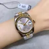 Relógios de pulso femininos mecânicos automáticos ST9 de dois tons Roxo Sheel Diamond Dial 31mm Jubileu Strap Sapphire Movimento Relógios femininos