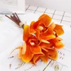 3D-printed artificial flower 6 heads of Cymbidium palm bouquet wedding decorative Butterfly Orchid flowers bunch background RRD11771