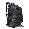Plenerowy backpack Tactical 45L Duża pojemność Molle Army Wojskowe torby naśladowe Kamuflaż Trekking Polowanie Camping Torba turystyczna Y0804