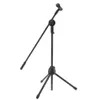 Black Swing Boom Floor Metal Microphone Stand AJUSTABLE Stage Mikrofonhållare Stativ för prestanda Live