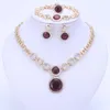 Collar de pendientes Dubai Gold Color Jewelrings Fashion Nigerian Wedding Beads Declaración de disfraces de vestuario1316938